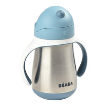 Load image into Gallery viewer, Beaba Stainless Steel Straw Cup 250ml - Windy Blue