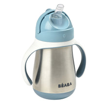 Load image into Gallery viewer, Beaba Stainless Steel Straw Cup 250ml - Windy Blue