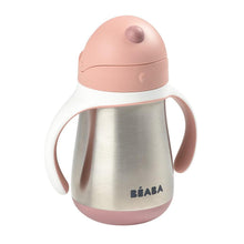Load image into Gallery viewer, Beaba Stainless Steel Straw Cup 250ml - Vintage Pink