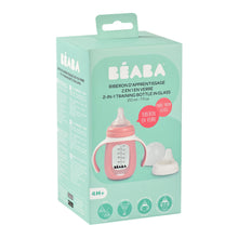 Load image into Gallery viewer, Beaba Glass Bottle with Silicone Protective Sleeve 210ml - Vintage Pink