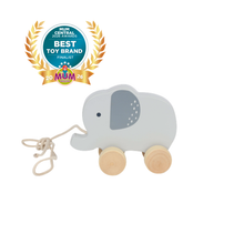 Load image into Gallery viewer, Bubble Wooden Elephant Pull Along Toy