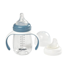 Load image into Gallery viewer, Beaba 2-in-1 Bottle to Sippy Learning Cup 210ml - Windy Blue