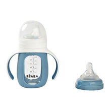 Load image into Gallery viewer, Glass Bottle with Silicone Protective Sleeve 210ml - Blue