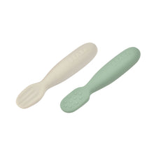 Load image into Gallery viewer, Beaba Silicone Pre-Spoons 2 Pack - Sage Green/Velvet Grey
