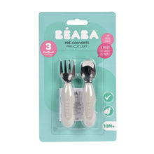 Load image into Gallery viewer, Beaba Fork & Spoon Stainless Steel Pre-Cutlery - Velvet Grey