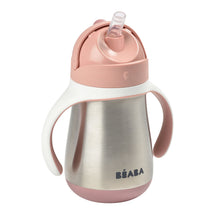 Load image into Gallery viewer, Beaba Stainless Steel Straw Cup 250ml - Vintage Pink
