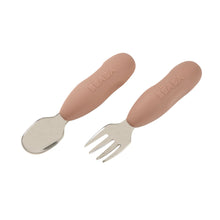 Load image into Gallery viewer, Beaba Fork &amp; Spoon Stainless Steel Pre-Cutlery - Pralin
