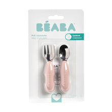 Load image into Gallery viewer, Beaba Fork &amp; Spoon Stainless Steel Pre-Cutlery - Cotton Candy
